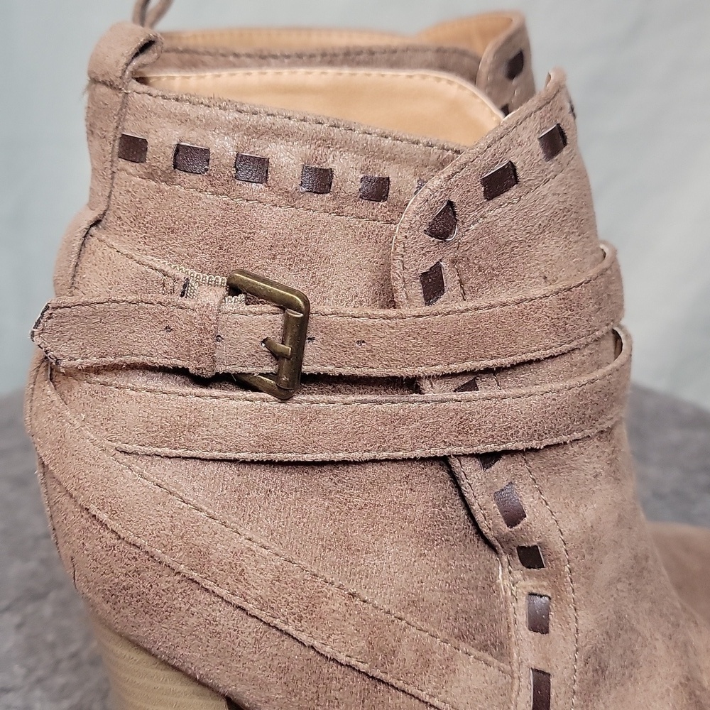 Brown Strappy Ankle Boots Qupid - Picture 7 of 14